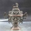 Lư Đốt Trầm Bằng Đồng Hun Nâu Cổ Dáng Chân Cao BKMECN-10426