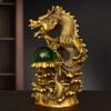 Tượng Rồng Vờn Ngọc Bằng Đồng Vàng Nguyên Khối BKMECN-10431