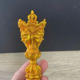  Pháp Khí Mật Tông Phổ Ba Kim Cang Chùy (Phurba) Đồng Dát Vàng BKMECN-10440 