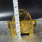  Xông trầm song long đồng vàng nguyên chất BKMECN-9451 