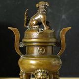  Đỉnh Xông Trầm Bằng Đồng Giả Cổ Hình Sư Tử BKMECN-9482 
