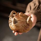  Bộ Ấm Trà Tử Sa Khắc Rồng Cao Cấp BKMECN-9500 