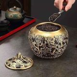  Hộp Đựng Trà Bằng Đồng Họa Tiết Rồng Phượng BKMECN-9604 