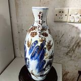  Bình Nguyệt Sứ Vẽ Lam Điển Tích Cổ Độc Đáo BKMECN-9638 