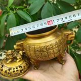  Lư Đồng Lân Chạm Chữ Cổ Sưu Tầm Cao Cấp BKMECN-9646 