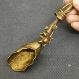  Thìa Xúc Trà Bằng Đồng Hình Lá Sen Thủ Công Cao Cấp BKMECN-9653 