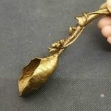  Thìa Xúc Trà Bằng Đồng Hình Lá Sen Thủ Công Cao Cấp BKMECN-9653 