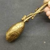  Thìa Xúc Trà Bằng Đồng Hình Lá Sen Thủ Công Cao Cấp BKMECN-9653 