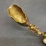  Thìa Xúc Trà Bằng Đồng Hình Lá Sen Thủ Công Cao Cấp BKMECN-9653 