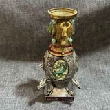  Bình Đồng Tráng Bạc Bổ Ô Rồng Phượng Sưu Tầm BKMECN-9656 