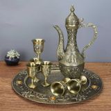  Bộ Ấm Ly Đồng Ba Tư Chạm Nổi Lâu Đài Cổ Kính BKMECN-9668 