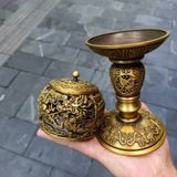 Xông Trầm Đồng Chân Cao Đúc Rồng Sưu Tầm BKMECN-9675 