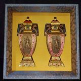  Cặp Bình Đồng Cổ Khảm Men Hồng Phù Điêu Võ Tướng BKMECN-9680 