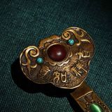  Gậy Như Ý Đồng Khảm Ngọc Cổ Sưu Tầm Đẳng Cấp BKMECN-9682 