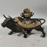  Tượng Trâu Đồng Tài Lộc Cõng Lư Bảo Vật BKMECN-9689 