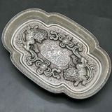  Khay Đồng Mạ Bạc Giả Cổ Song Lân Vờn Ngọc BKMECN-9723 