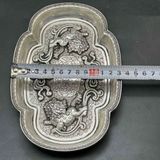  Khay Đồng Mạ Bạc Giả Cổ Song Lân Vờn Ngọc BKMECN-9723 