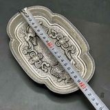  Khay Đồng Mạ Bạc Giả Cổ Song Lân Vờn Ngọc BKMECN-9723 