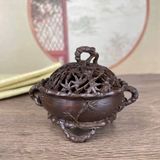  Lư Xông Trầm Bằng Đồng Cổ Họa Tiết Trúc BKMECN-9735 