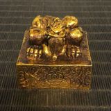  Chặn Giấy Đồng Cổ Hình Kỳ Lân Vờn Tú Cầu BKMECN-9737 