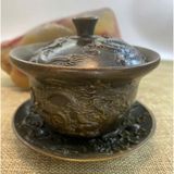  Tách Trà Đồng Chạm Khắc Long Phụng Trình Tường BKMECN-9744 