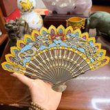  Quạt Đồng Trang Trí Khảm Long Phụng Trình Tường BKMECN-9747 