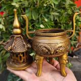  Lư Hương Đồng Hình Tháp Chạm Rồng Nổi BKMECN-9773 