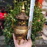  Lư Hương Đồng Hình Tháp Chạm Rồng Nổi BKMECN-9773 