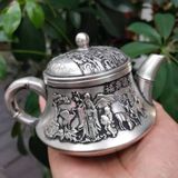  Ấm Trà Bạc Phong Thủy Phúc Thọ Sưu Tầm BKMECN-9781 