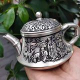  Ấm Trà Bạc Phong Thủy Phúc Thọ Sưu Tầm BKMECN-9781 
