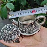  Ấm Trà Bạc Phong Thủy Phúc Thọ Sưu Tầm BKMECN-9781 