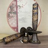  Chân Nến Đồng Đôi Rồng Cuốn Chữ Hỷ BKMECN-9791 