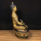  Tượng Dược Sư Phật Bằng Đồng Mạ Vàng Cao 22cm BKMECN-9813 