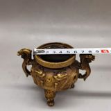  Lư Trầm Đồng Vàng Rồng Cuộn Cao 14cm BKMECN-9824 