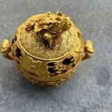  Lư Trầm Đồng Mạ Vàng Rồng Nghê Cao Cấp  BKMECN-9859 