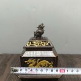  Lư Nghê Đồng Thếp Vàng Cao 12cm BKMECN-9879 