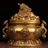  Lư Hương Phong Thủy Cóc Ngậm Tiền Đồng Vàng BKMECN-9902 