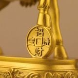  Tượng Hươu Tài Lộc Đồng Vàng Cõng Bình Tài Lộc BKMECN-9905 