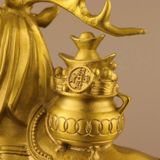  Tượng Hươu Tài Lộc Đồng Vàng Cõng Bình Tài Lộc BKMECN-9905 