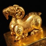  Ấn Đồng Cổ Hình Tượng Dê Mạ Vàng Sưu Tầm BKMECN-9921 