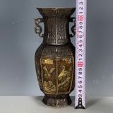  Bình Đồng Cổ Thông Hạc Cao 22cm Sưu Tầm BKMECN-9949 