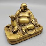  Tượng Di Lặc Đồng Vàng Cao 10cm Sưu Tầm BKMECN-9952 