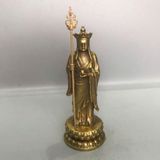  Tượng Địa Tạng Bồ Tát Đồng Cũ Cao 12cm BKMECN-9955 