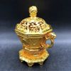 Lư Xông Trầm Đồng Vàng Cao 12cm Sưu Tầm BKMECN-9959