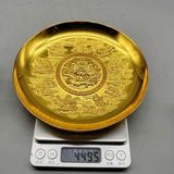  Đĩa Thưởng Đồng Vàng Chạm Khắc Rồng Sưu Tầm  BKMECN-9964 