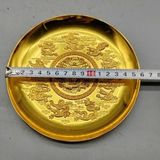 Đĩa Thưởng Đồng Vàng Chạm Khắc Rồng Sưu Tầm  BKMECN-9964 