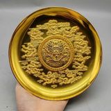  Đĩa Thưởng Đồng Vàng Chạm Khắc Rồng Sưu Tầm  BKMECN-9964 