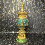  Bình Đồng Pháp Lam Khảm Vàng Dáng Cao Sưu Tầm BKMECN-9992 