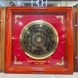  Tranh Mặt Trống Đồng Dát Vàng Khung Gỗ BKMEVN-9693 