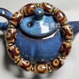  Vòng tay ba mắt hạt tự nhiên Tây Tạng cho nam BKJECN-9163 